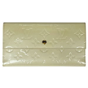 Louis Vuitton Porte Tresor Tri Wallet Billfold Coin Vernis Perle White